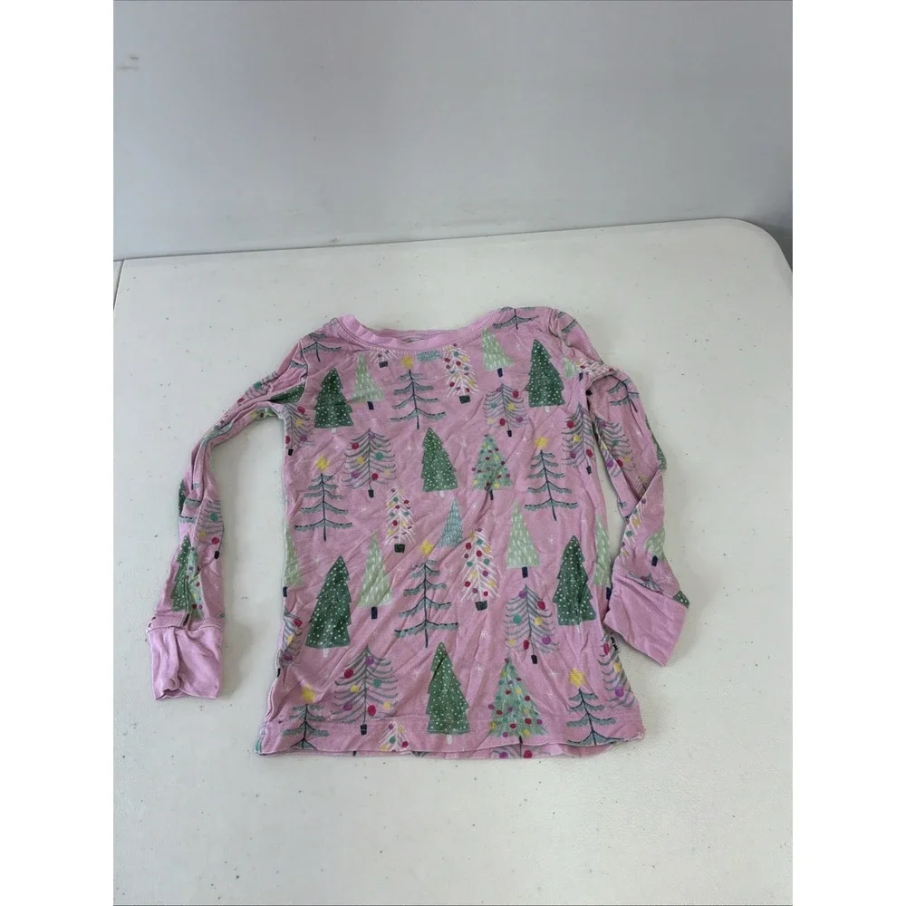Little sleepies Christmas trees Pajamas 2T Girls Pink Holiday Lot 3 Pieces